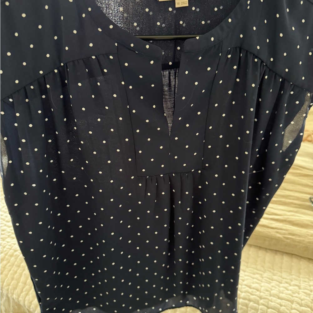 LOFT Blue and White Blouse Elegant Top